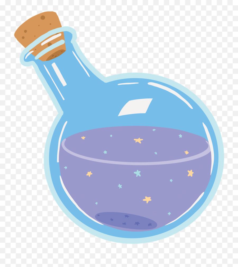 Potion Bottle Sticker By Mkrc - White 3x3 Bottle Potion Bottle Cartoon Blue Png,Mana Potion Icon