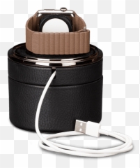 Leather Watch Travel Case Night Stand Dock For Apple - Calfskin png