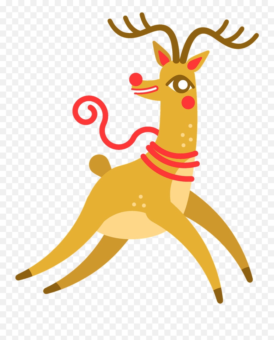 Christmas Reindeer Clipart Free Download Creazilla - Illustration Png,Reindeer Clipart Png