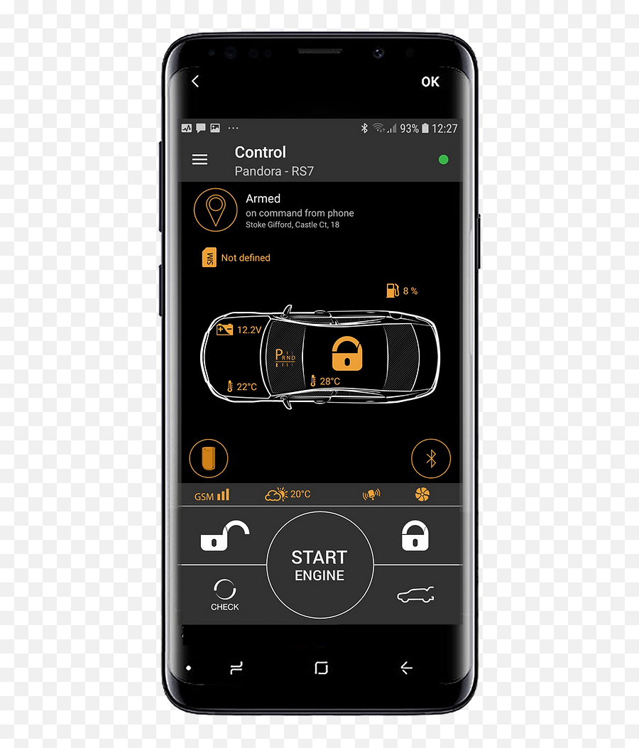 Pandora Mini Bt - Bluetooth Car Alarm U0026 Immobiliser Pandora Car Alarm System Png,Pandora Icon Board