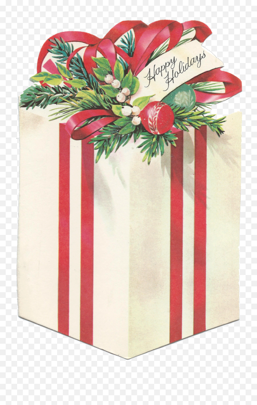 Download Hd Vintage Christmas Presents Png - Vintage Vintage Christmas Gift Clip Art,Present Png