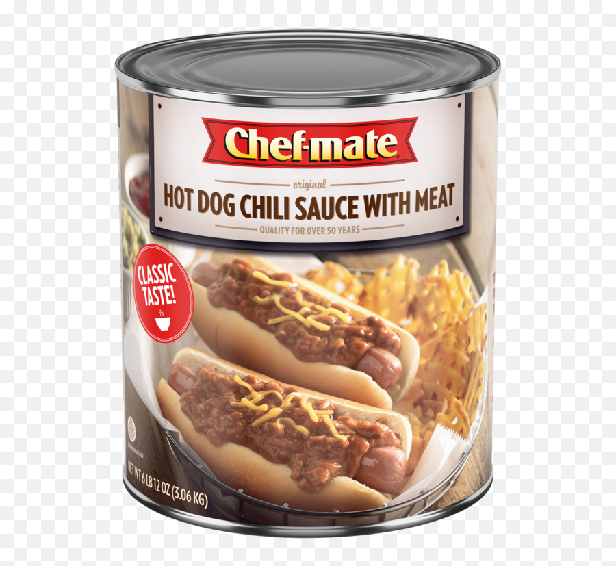 Chef - Mate Hot Dog Chili Sauce With Meat 6 Lb 12 Oz Pack Of Chef Mate Chili W Beans Png,Hotdog Transparent