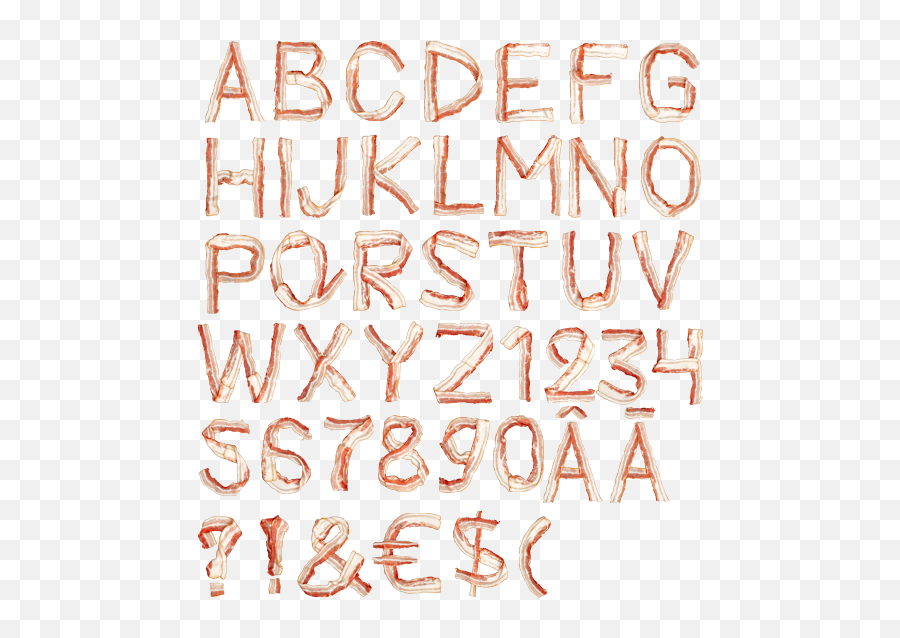 Handmade Fonts - Letters Made Of Roots Png,Bacon Transparent Background