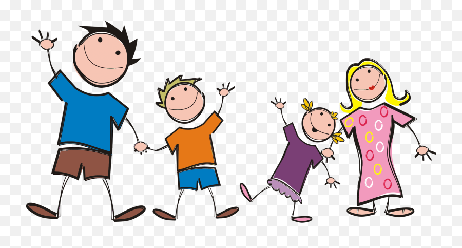 Download Big Family Clipart Png - Cartoon Family Transparent Background,Family Clipart Png