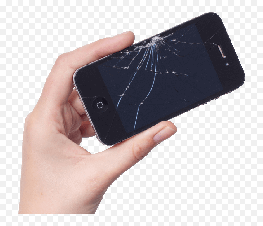 Hand Holding Phone Png - Hand Holding Broken Phone Png,Broken Iphone Png