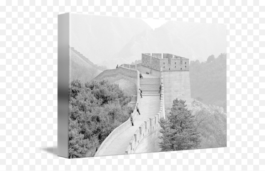 Great Wall Of China In Black And White By Jim Nesterwitz - Great Wall Of China Black Png,Great Wall Of China Png
