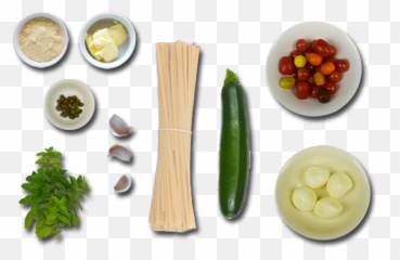 Bucatini Pasta U0026 Zucchini With Cherry Tomatoes Baby - Pasta Ingredients Png,Zucchini Png