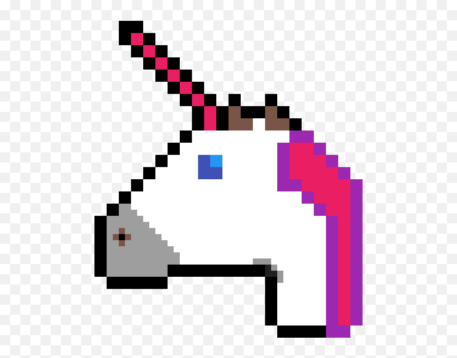 Unicorn Head - Pixel Art Unicorn Emoji Clipart Full Size Eva 01 Pixel Art Png,Unicorn Head Png
