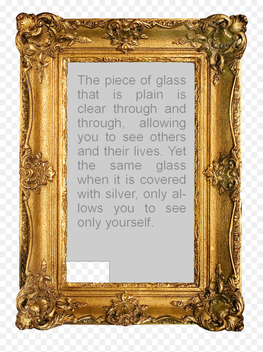 The Mirror And Reflection Of World A Piece Glass - Golden Frame Antique Png,Glass Reflection Png