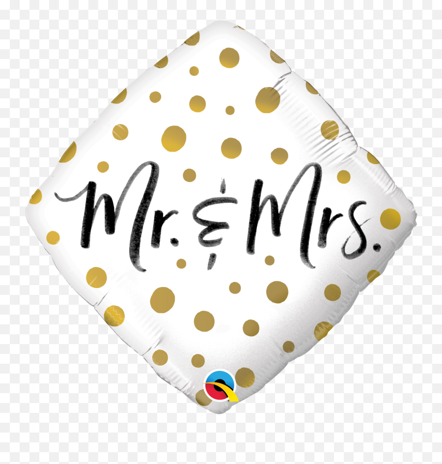 18 Diamond Foil Mr U0026 Mrs Gold Dots 57334 - Each Pkgd Qualatex Australia Mr Mrs Balloon Qualatex Png,Gold Dots Png