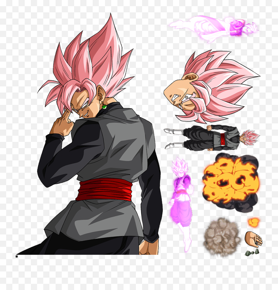 Dokkan Assets - Goku Black Rose Render Png,Goku Hair Transparent