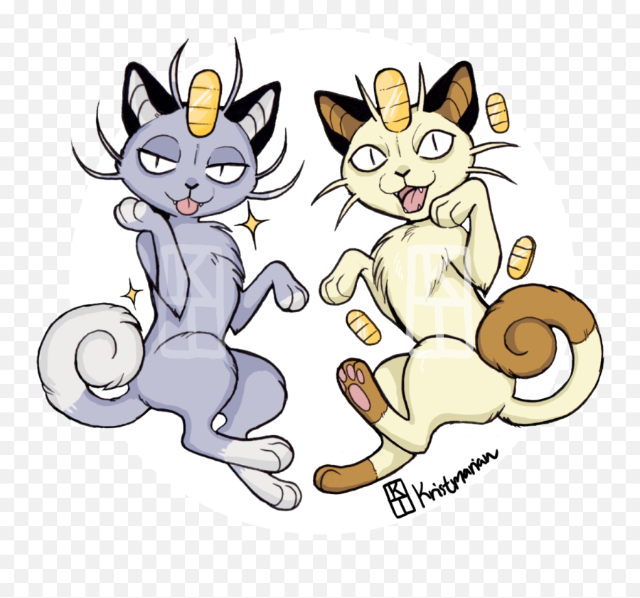 Art Of Krista Tyni U2014 Meowth Sticker Designs I Made For - Cartoon Png,Meowth Png