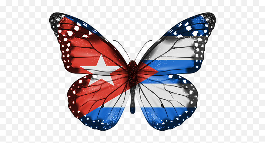Butterfly Flag Of Cuba Spiral Notebook - Pink Butterfly Cut Out Png,Cuba Flag Png