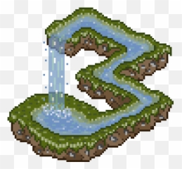 Kawaiipixels - Pixel Waterfall Png