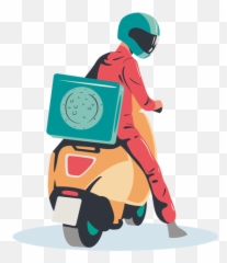 Transparent Png Svg Vector File - Delivery Scooter Png,Pizza Cartoon Png