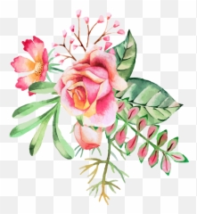 Watercolor Painting Flower Ink - Watercolor Roses Daisies Watercolor Painting Png,Daisies Png