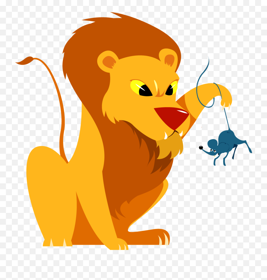 The Lion And Mouse - Story Reservoir Lion And Mouse Png,Lion Cartoon Png