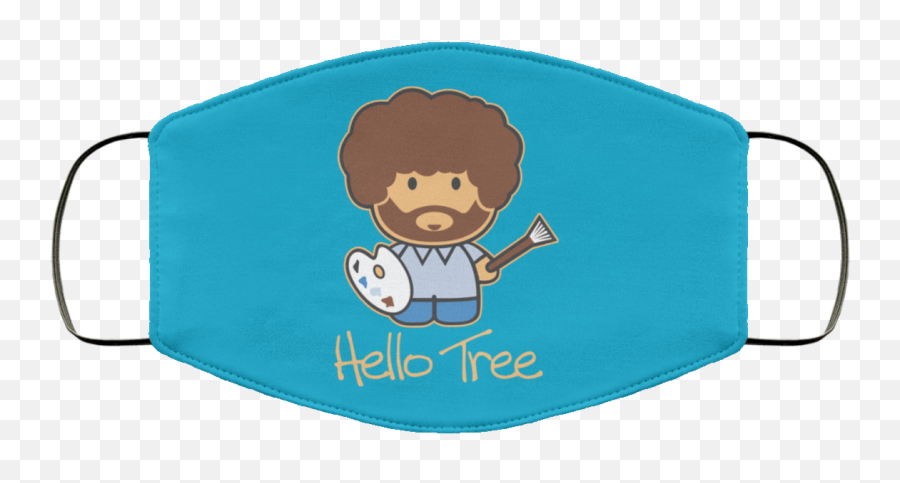Hello Tree Bob Ross Face Mask - Scooby Doo Mouth Face Mask Png,Bob Ross Transparent