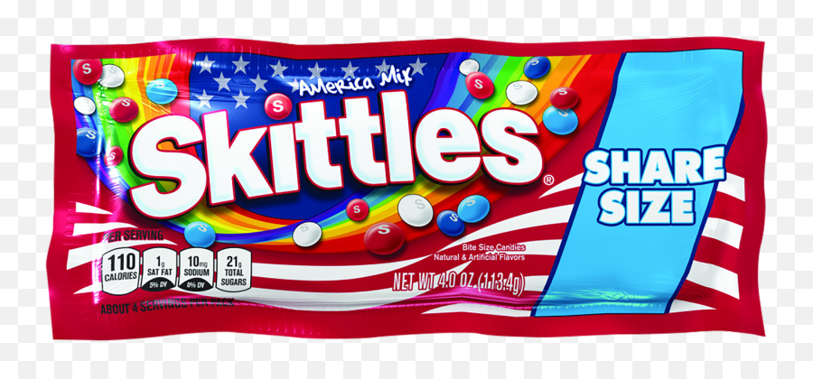 Skittles America Mix Red White U0026 Blue Patriotic Candy 4 - Ounce Sharing Size Bag Skittles Share Size Png,Skittles Icon