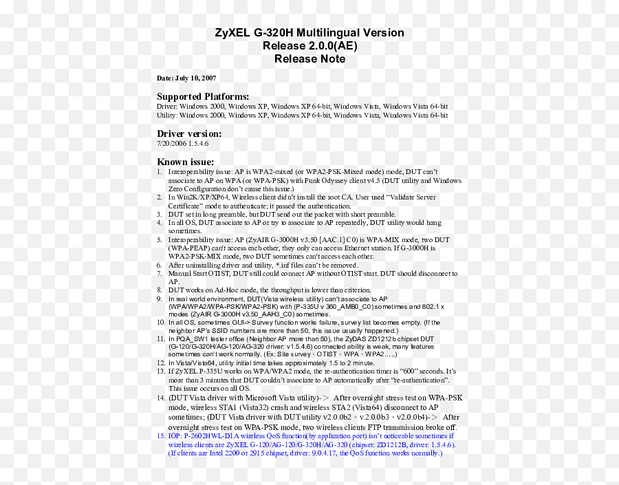 Pdf Zyxel G - 320h Multilingual Version Release 200ae Document Png,Vista Icon Driver