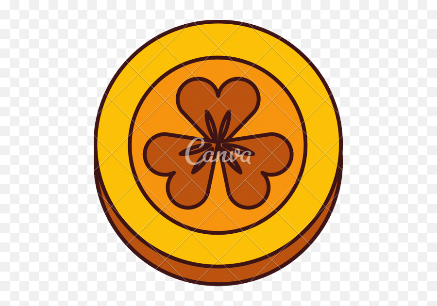 Coin With Saint Patricks Clover Icon - Canva Png,Saint Patrick Icon