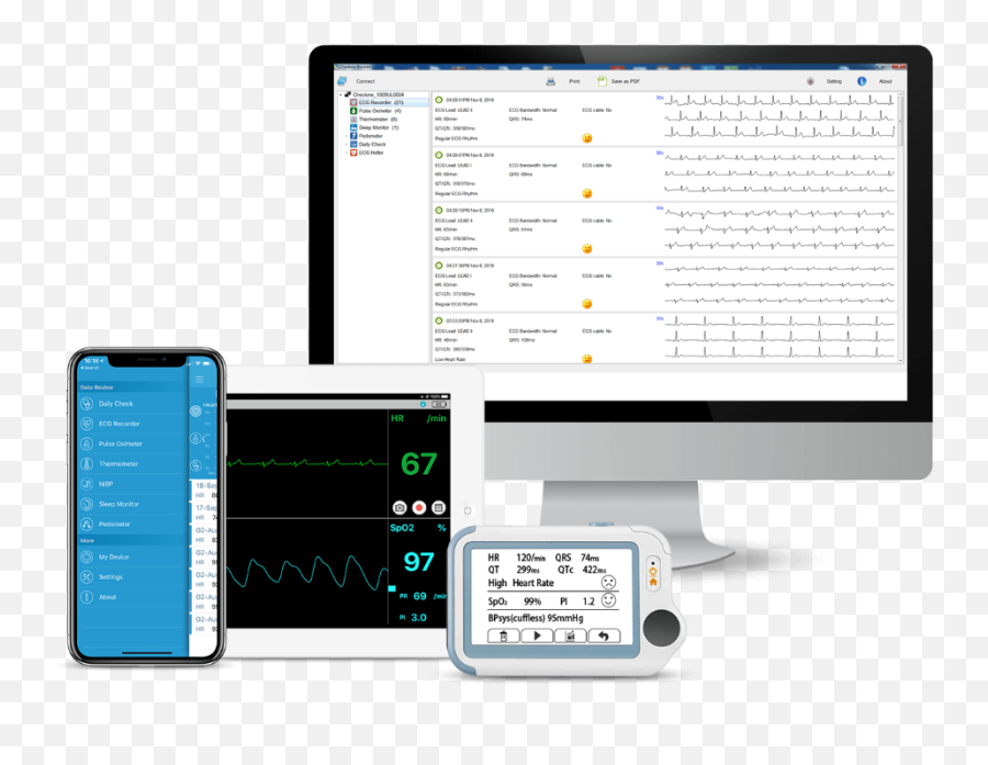 Palm - Sized Portable Vital Signs Monitor Ekg Holter Spo2 Png,Ekg Sensor Icon