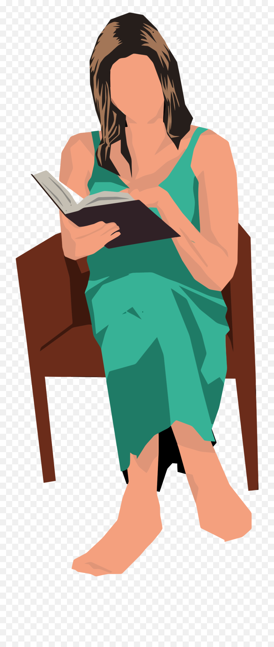 Download Hd Woman Sitting In Chair Reading Picture Library - Woman Reading On A Chair Png,Woman Sitting Png