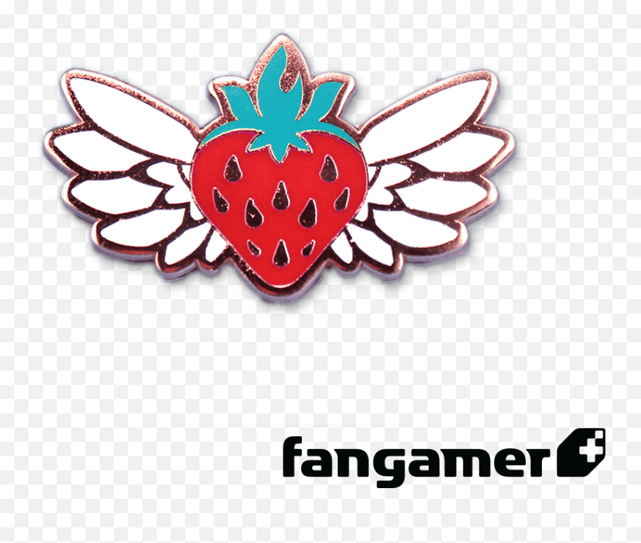 Celeste Flying Strawberry Pin - Celeste Flying Strawberries Png,Transparent Strawberry