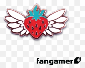 Celeste Flying Strawberry Pin - Celeste Flying Strawberries Png,Transparent Strawberry