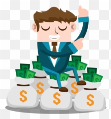 Clipart Explosion Money Transparent - Person With Lots Of Money Cartoon png
