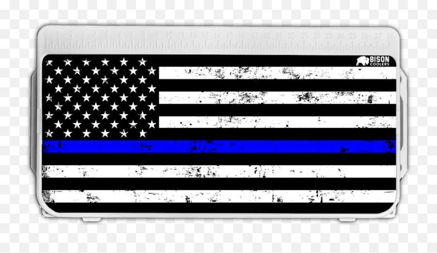 Thin Blue Line Bison Coolers Lid Graphic - Don T Tread On Me Blue Line Flag Png,Thin Blue Line Png