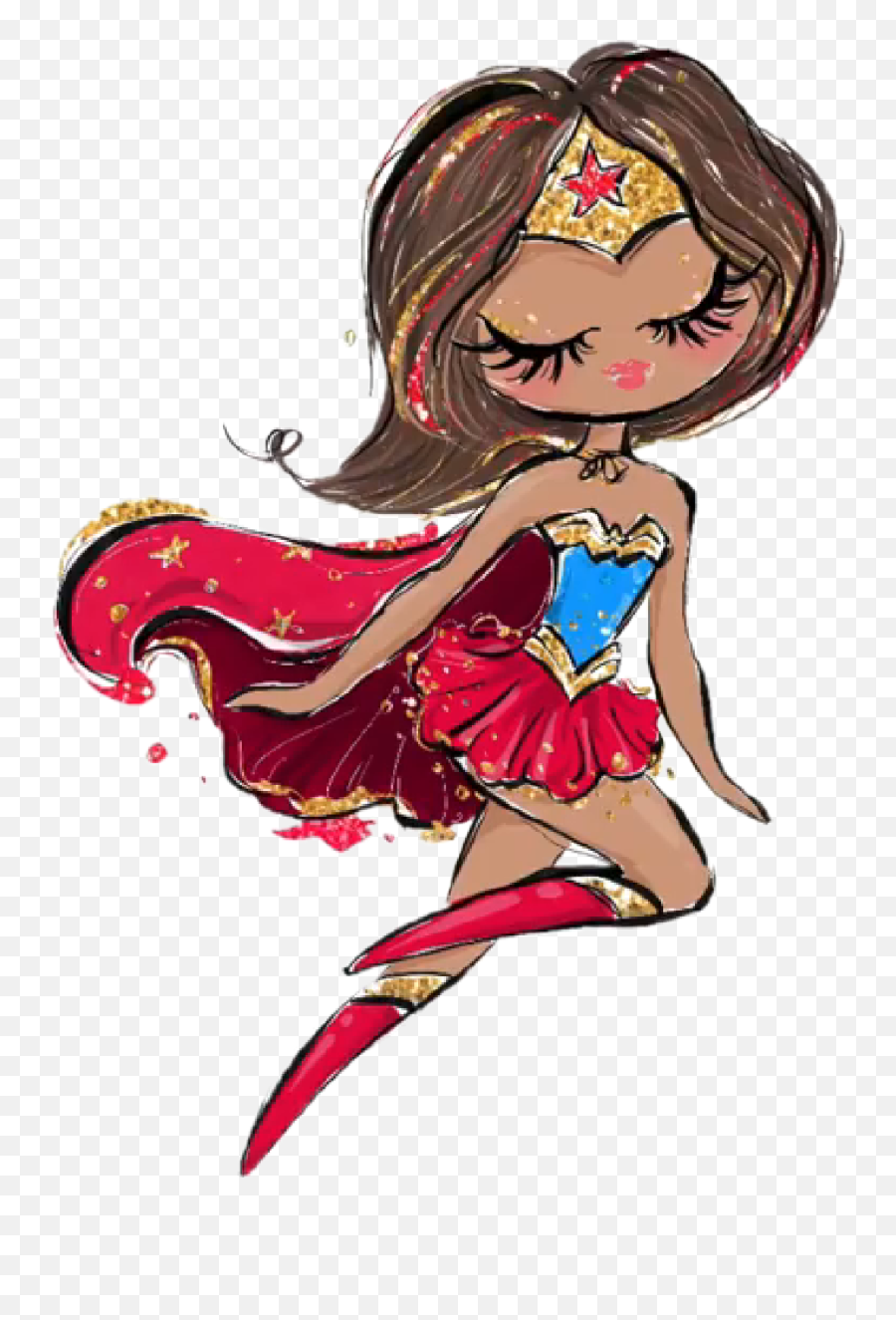 Watercolor Wonderwoman Wonder Woman Girl Superhero Cost - Watercolor Superhero Girls Png,Wonder Woman Logo No Background