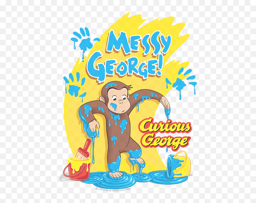 Curious George - Messy George Kids Tshirt Curious George Png,Curious George Png