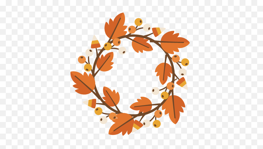 Fall Wreath Svg Cutting File For Electronic Machines - Fall Leaves Wreath Clipart Png,Wreath Png