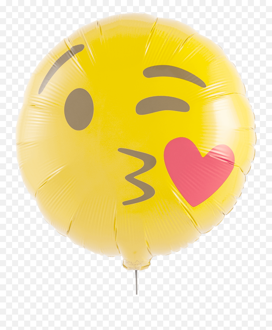 Emoji Kissing Heart - Blush Wink And Kiss Emoji Mylar Emoji Png,Balloon Emoji Png