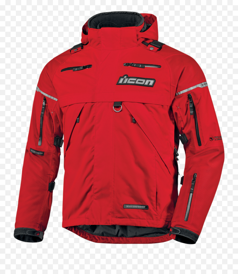 Patrol Waterproof Jacket - Red Products Ride Icon Long Sleeve Png,Icon Rain Jacket