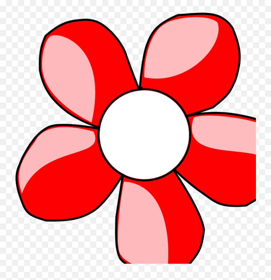 Red Daisy White Center Clip Art Icon And Svg - Cartoon Red And White Clipart Flower Png,Daisy Icon