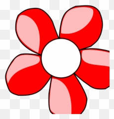 Red Daisy White Center Clip Art Icon And Svg - Cartoon Clipart Flower png