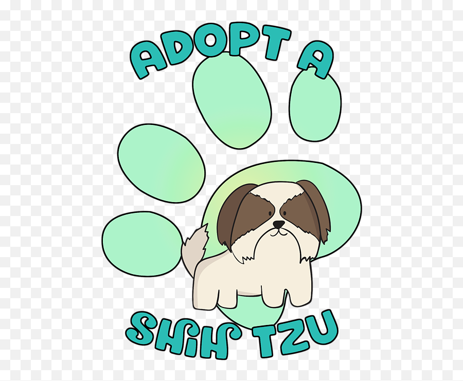 Adopt A Shih Tzu Cute Shelter Rescue Dog Kids T - Shirt Language Png,Shih Tzu Icon