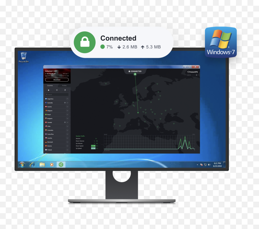 Unlimited No - Log Free Vpn For Windows 7 Protonvpn Vertical Png,Windows 7 Start Button Icon Png