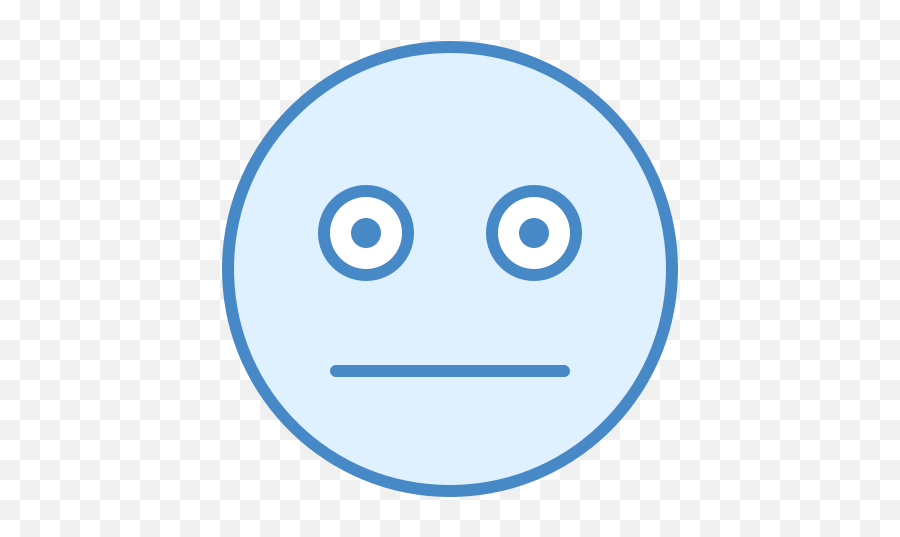 Neutral Icon In Blue Ui Style - Happy Png,Neutral Face Icon