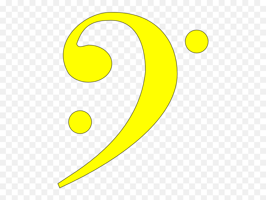 Bass Clef Yellow Clip Art - Vector Clip Art Dot Png,Bass Clef Icon