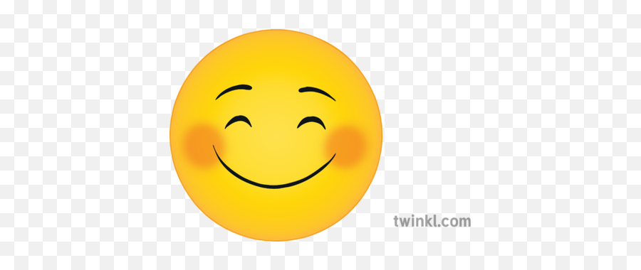 Blush Happy Smile Emoji Emoticon Ks3 Ks4 Illustration - Twinkl Smiley Png,Smile Emoji Transparent