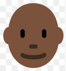 U200d Man Dark Skin Tone Bald Emoji - Happy png