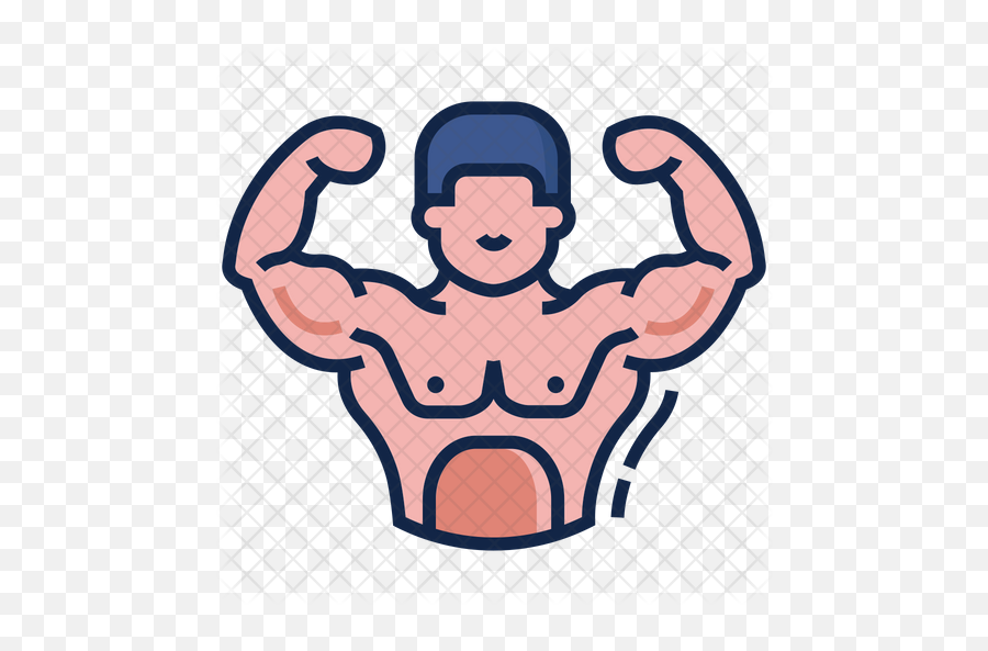 Muscular Icon Of Colored Outline Style - Bodybuilder Icon Png,Muscles Png