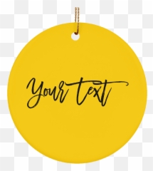 Personalized Fancy Font Black Ceramic Circle Ornament - Calligraphy png