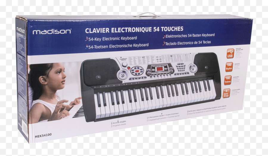 Madison 54 - Key Electronic Keyboard Set With Mic Madison Mek54100 Png,Music Keyboard Png