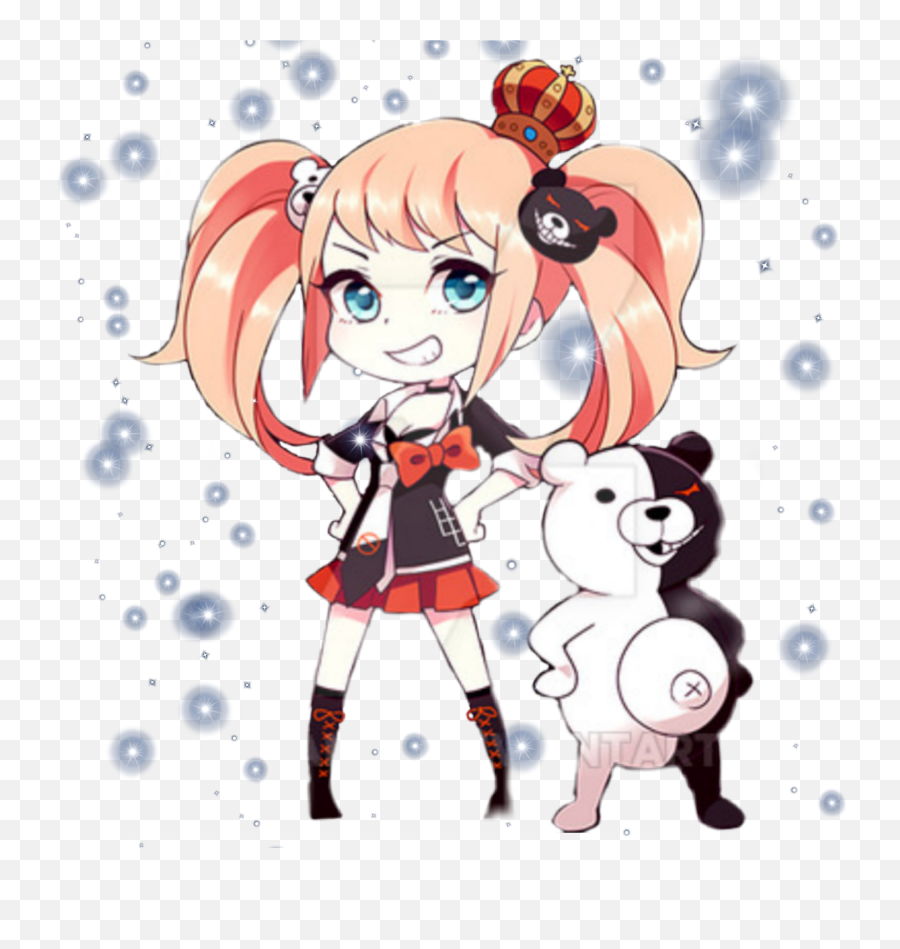 Junko Monokuma Danganronpa Anime Stickerr - Enoshima Junko And Monokuma Png,Monokuma Png