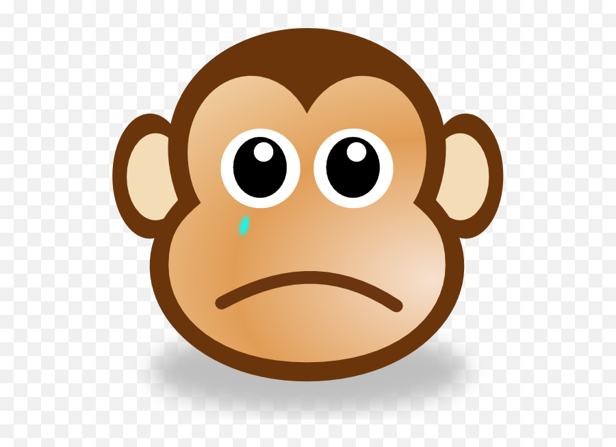 Download Sad Emoji Clipart Large - Monkey Face Cartoon Png Monkey Face Silhouette,Sad Emoji Transparent