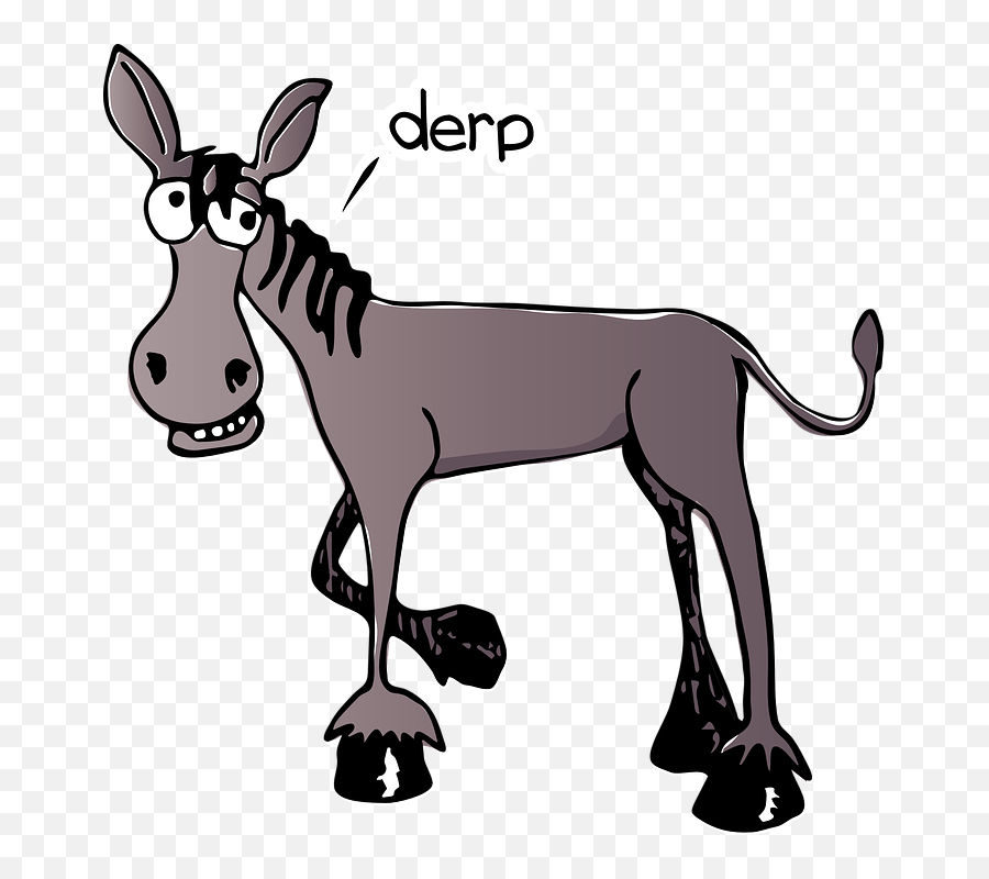 Png - Derpy Donkey Cartoon,Donkey Png